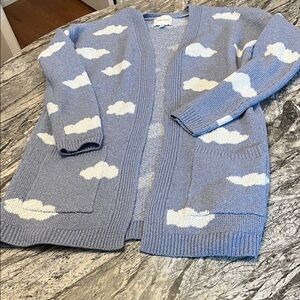 Pink Rose Blue Knit Sweater